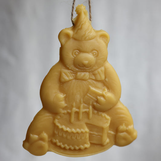 Birthday Bear Beeswax Ornament