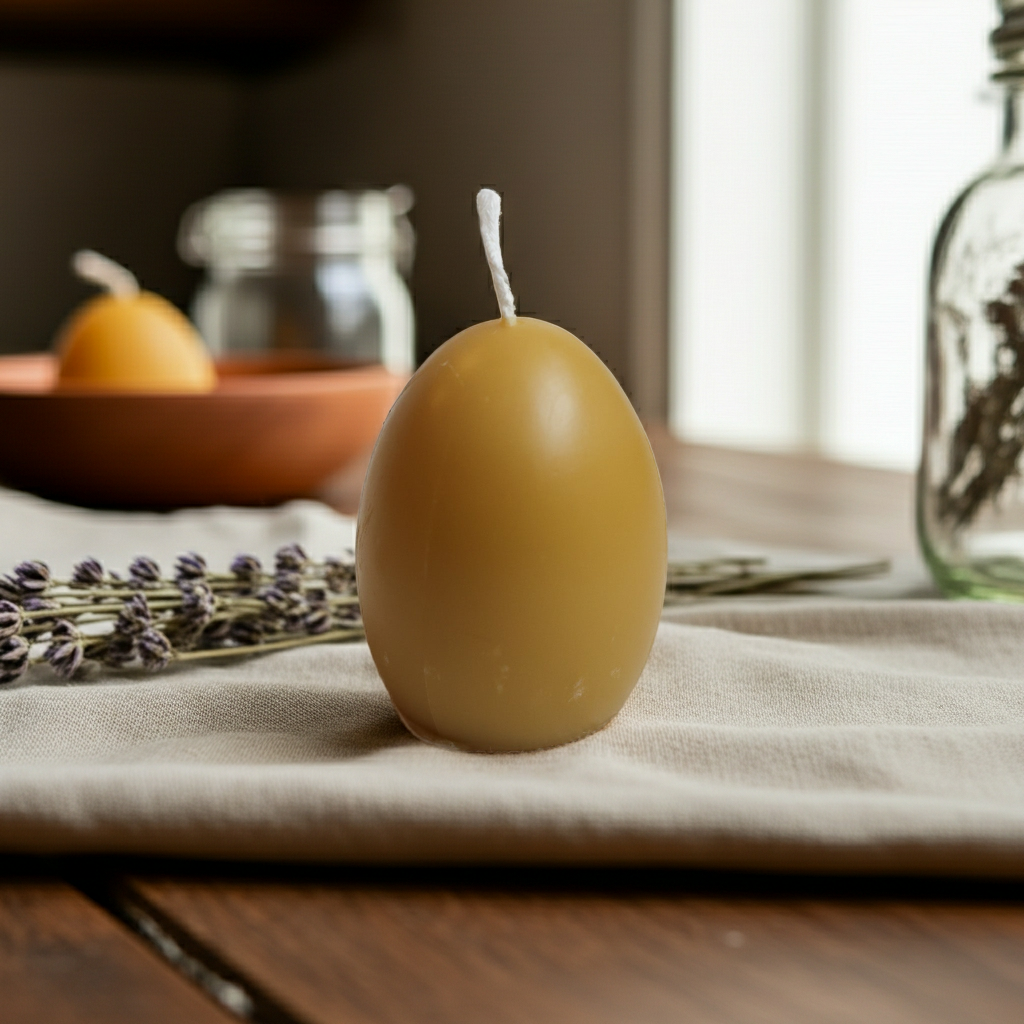 Egg Beeswax Candles - Carton of 3
