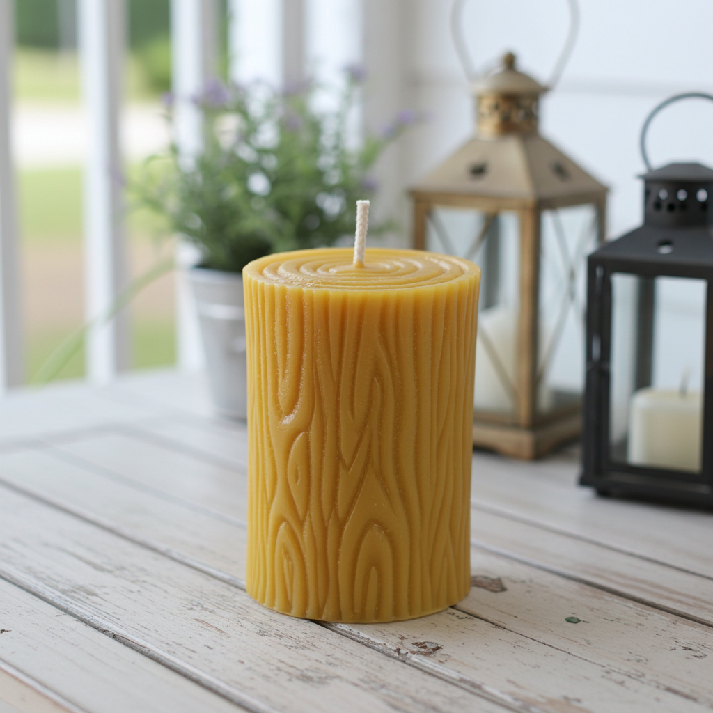 Log Beeswax Candle