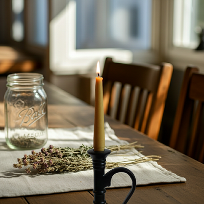 Tall Black Metal Taper Candle Holder