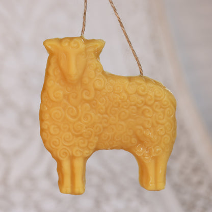 Sheep Ornament / Beeswax Ornament (Farmhouse Decor)