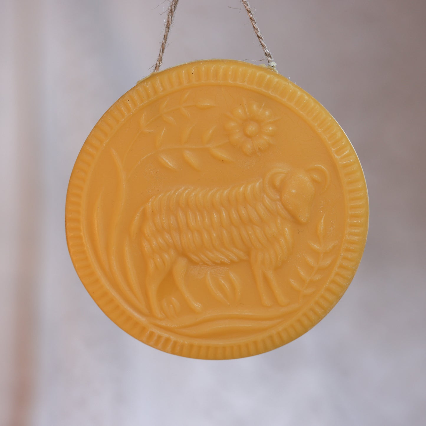 Ram Medallion Ornament / Beeswax Ornament
