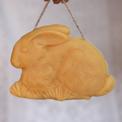 Resting Bunny Ornament / Beeswax Ornament
