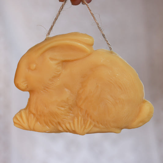 Resting Bunny Ornament / Beeswax Ornament