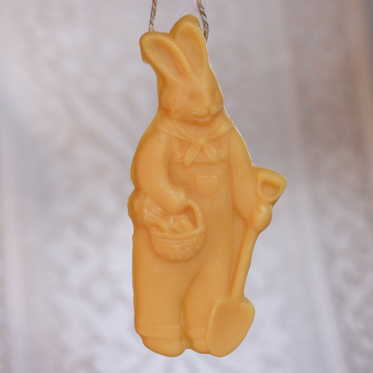 Gardener Bunny Ornament / Beeswax Ornament