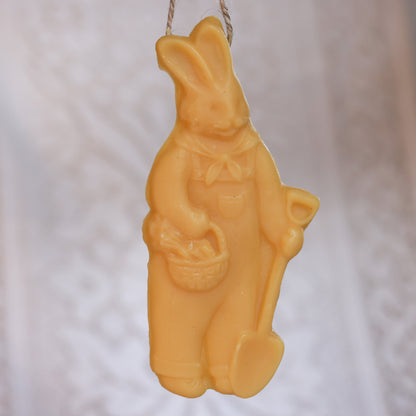 Gardener Bunny Ornament / Beeswax Ornament