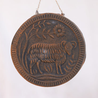 Ram Medallion Ornament / Beeswax Ornament