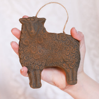 Sheep Ornament / Beeswax Ornament (Farmhouse Decor)