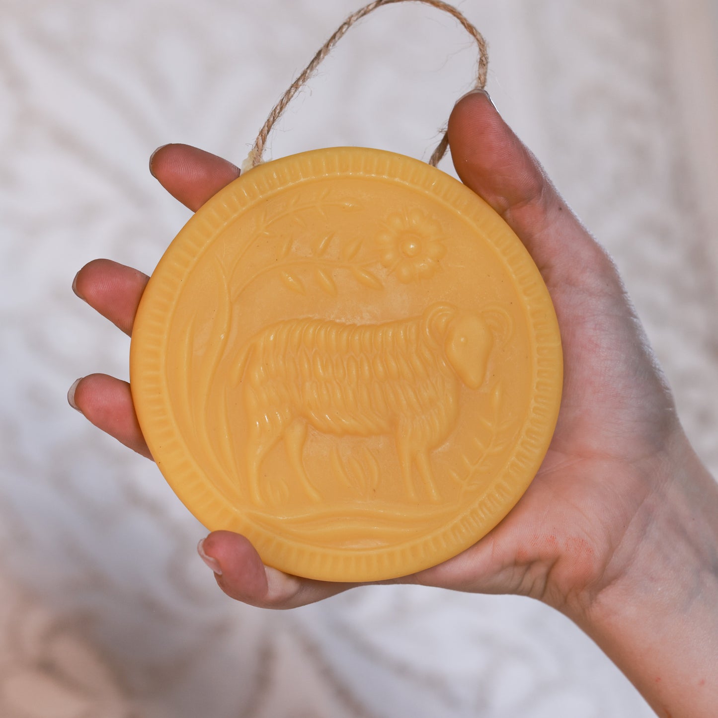 Ram Medallion Ornament / Beeswax Ornament