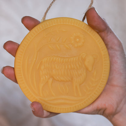 Ram Medallion Ornament / Beeswax Ornament