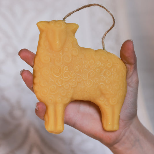 Sheep Ornament / Beeswax Ornament (Farmhouse Decor)