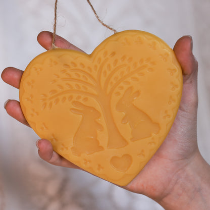 Bunny Heart Ornament / Beeswax Ornament