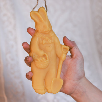 Gardener Bunny Ornament / Beeswax Ornament