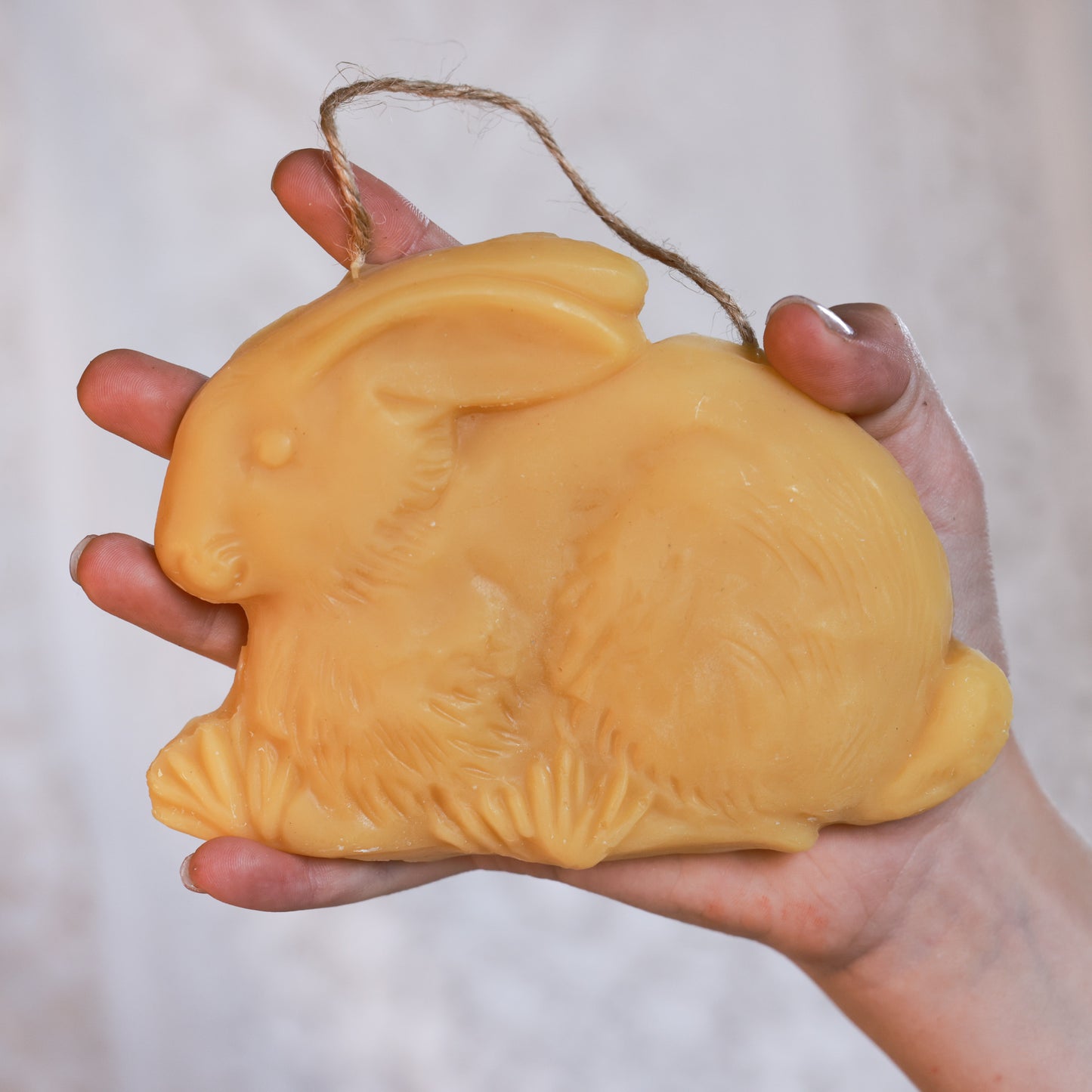 Resting Bunny Ornament / Beeswax Ornament