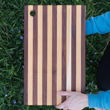 Amish Handmade Walnut & Maple Hardwood Cutting Board | Premium Reversible Butcher Block | Heirloom Kitchen Gift