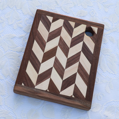 Amish Handmade Herringbone Walnut & Maple Cutting Board - Varying Sizes