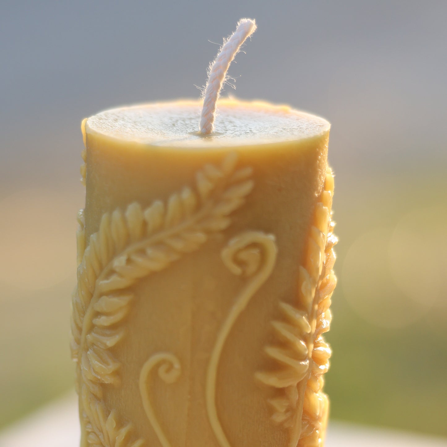 Fern Pillar – Large | Beeswax Candle