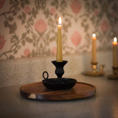 Black Metal Taper Candle Holder