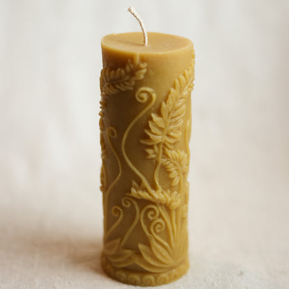 Fern Pillar – Large | Beeswax Candle