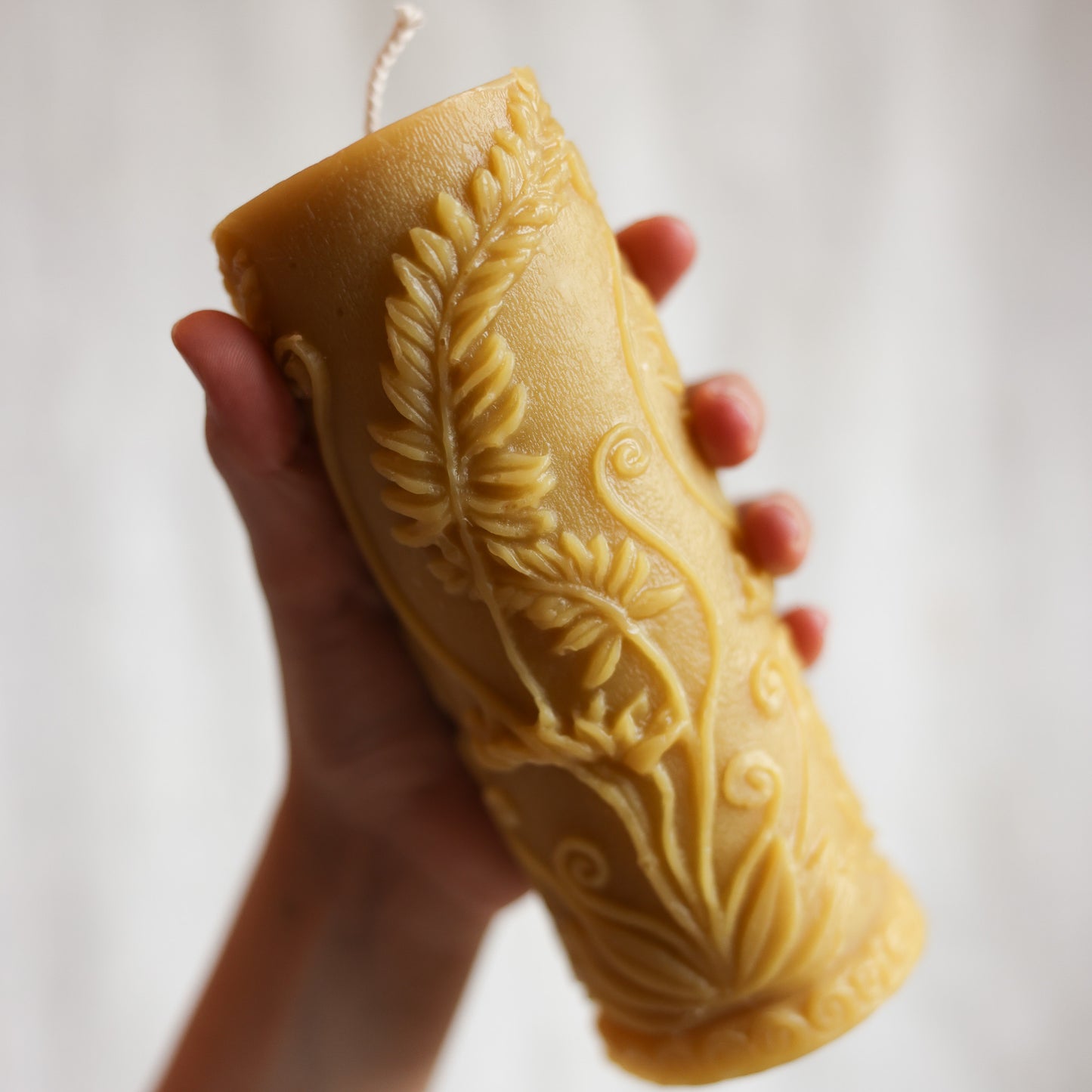 Fern Pillar – Large | Beeswax Candle