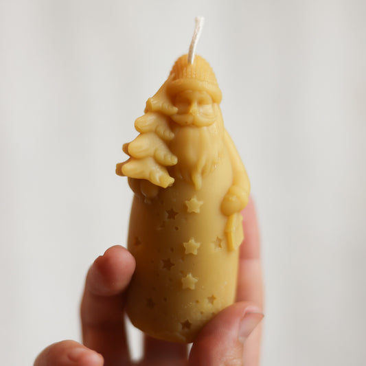 Tall Santa Beeswax Candle