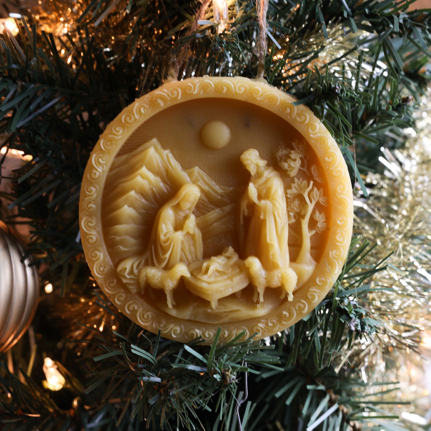 Nativity Scene Beeswax Christmas Ornament