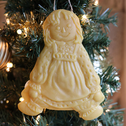 Raggedy Ann Beeswax Christmas Ornament