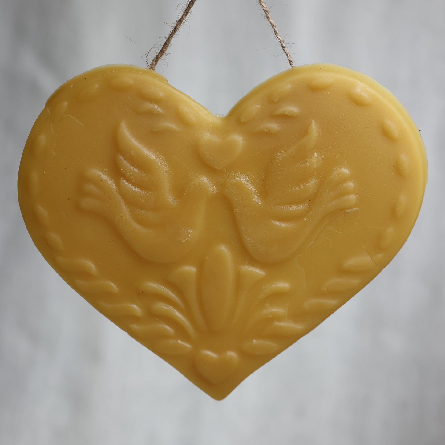 Heart with Doves Beeswax Ornament