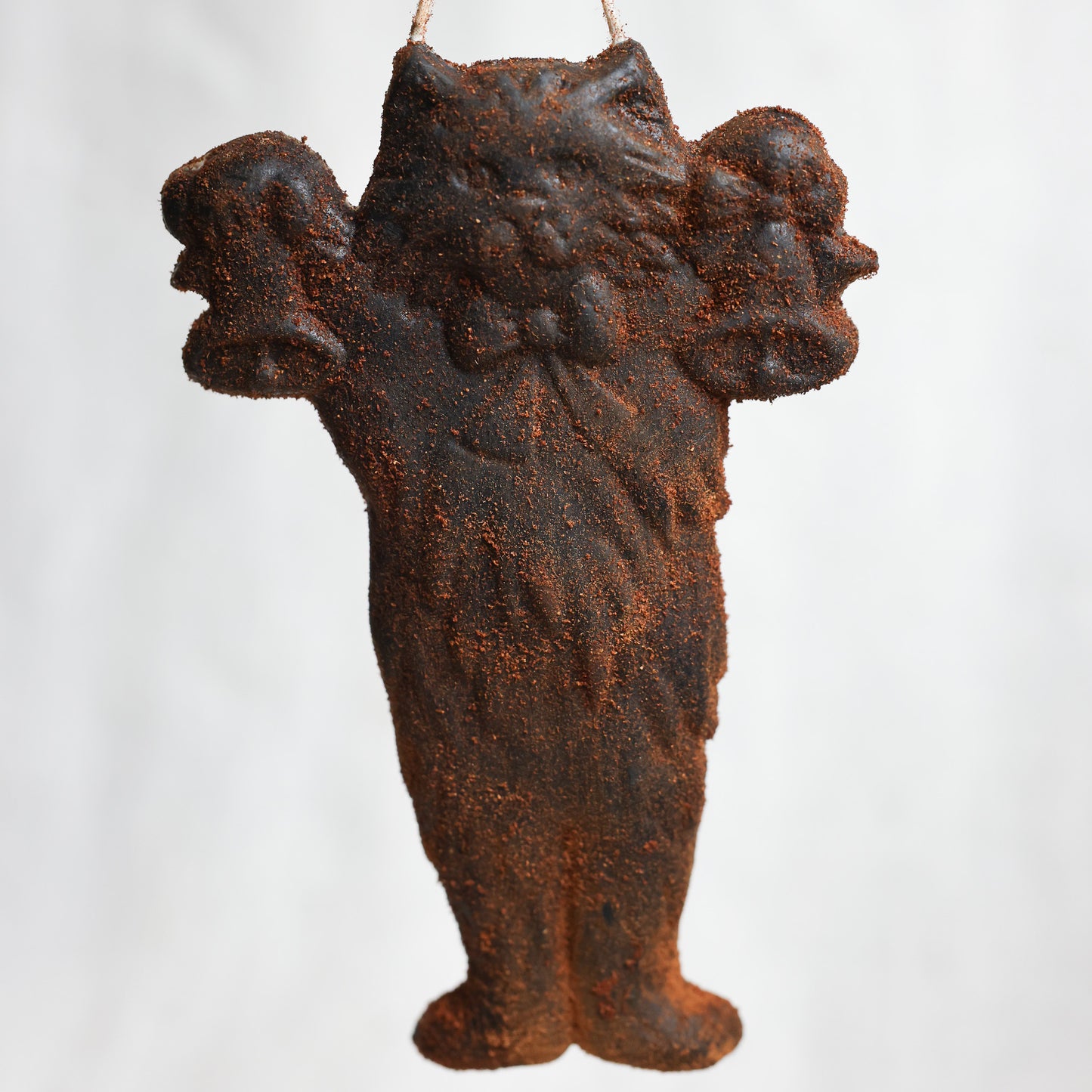 Cat with Bells Beeswax Christmas Ornament