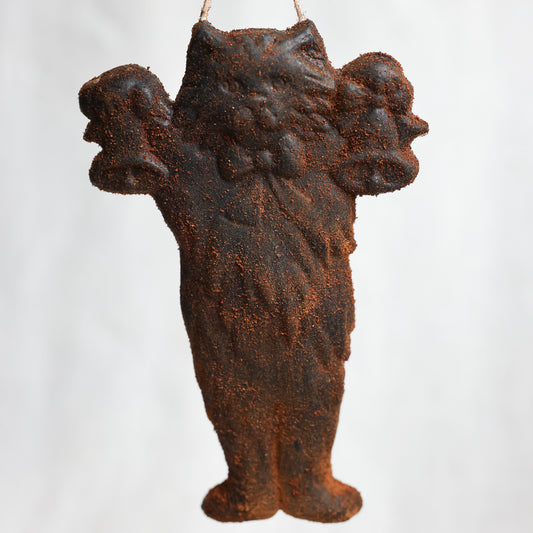 Cat with Bells Beeswax Christmas Ornament