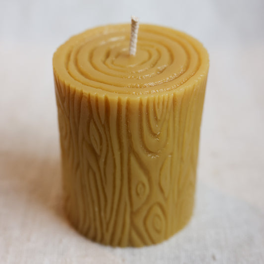 Log Beeswax Candle