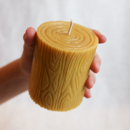 Log Beeswax Candle