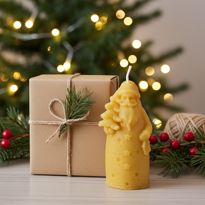 Tall Santa Beeswax Candle