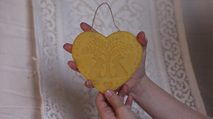 Bunny Heart Ornament / Beeswax Ornament