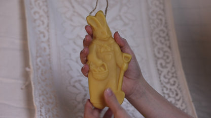 Gardener Bunny Ornament / Beeswax Ornament