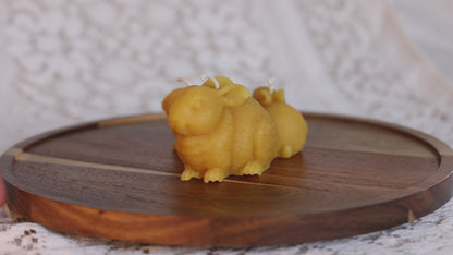 Set of 3 Bunny Candles / Beeswax Candle