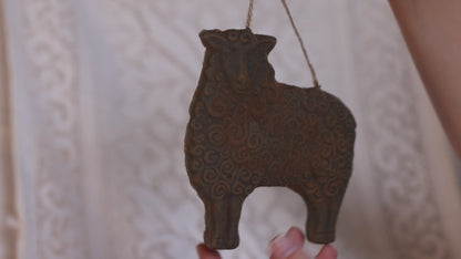 Sheep Ornament / Beeswax Ornament (Farmhouse Decor)