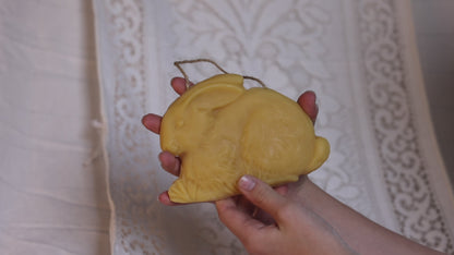 Resting Bunny Ornament / Beeswax Ornament