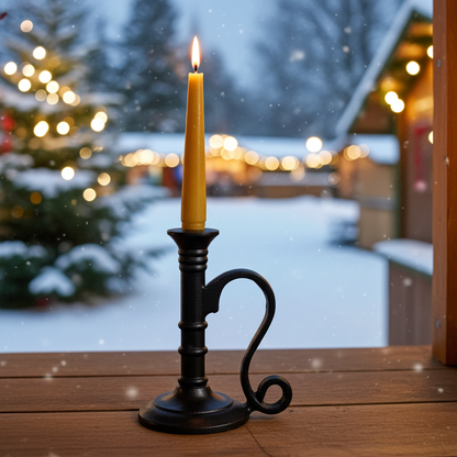 Tall Black Metal Taper Candle Holder